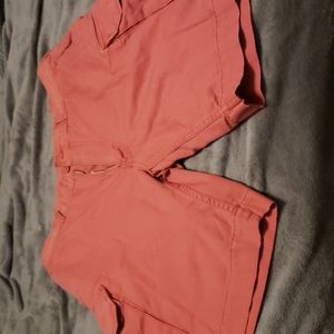 Men's light red Ralph Lauren cargo shorts